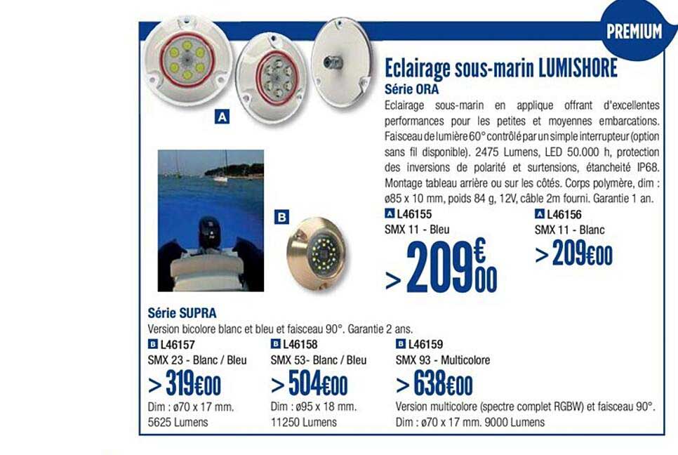 éclairage sous marin lumishore