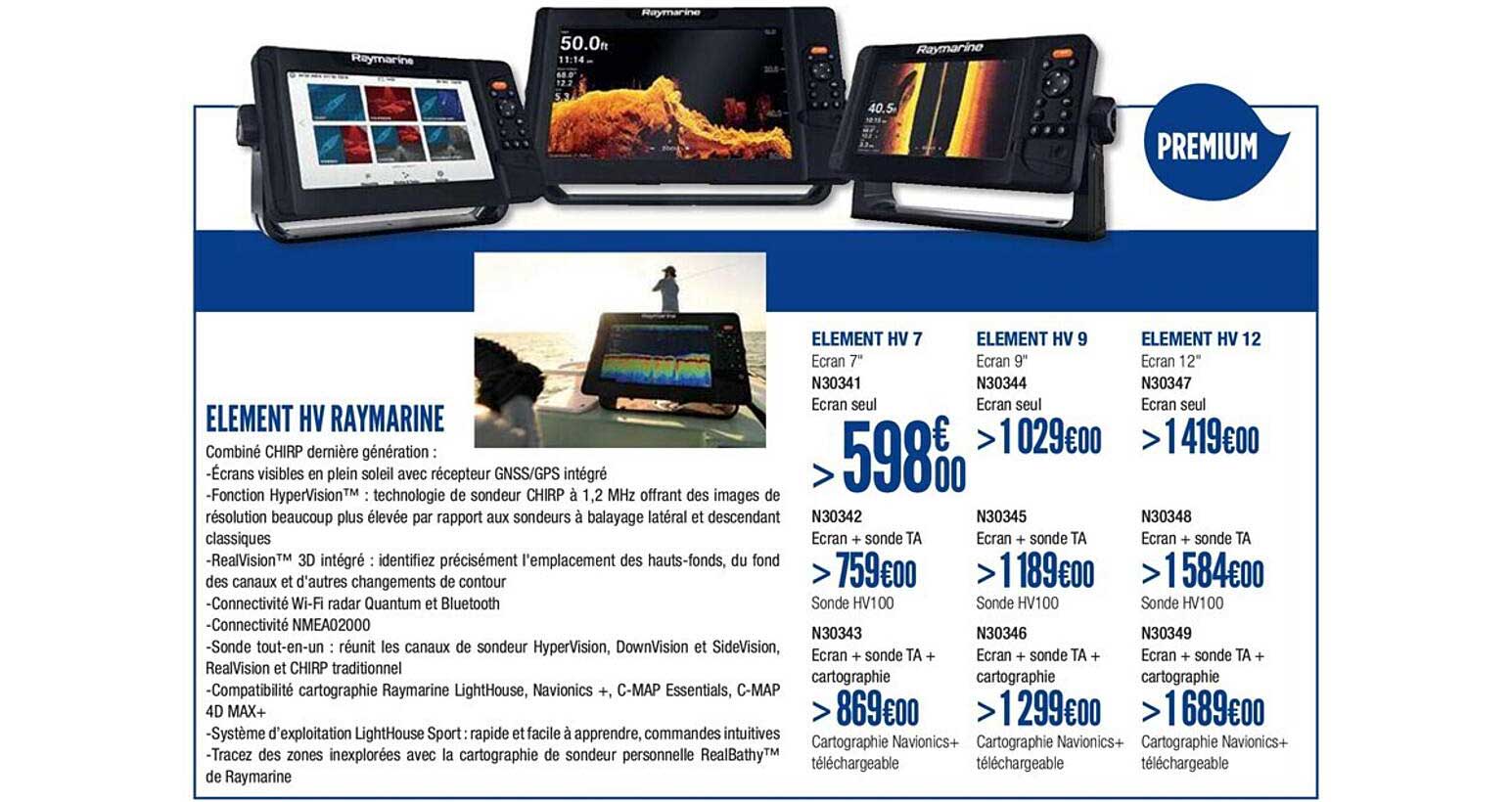 élément hv raymarine