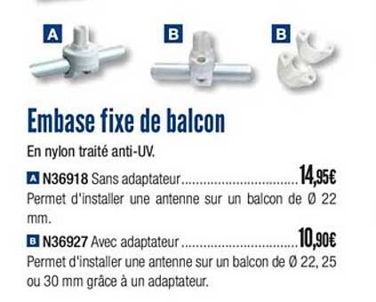 embase fixe de balcon