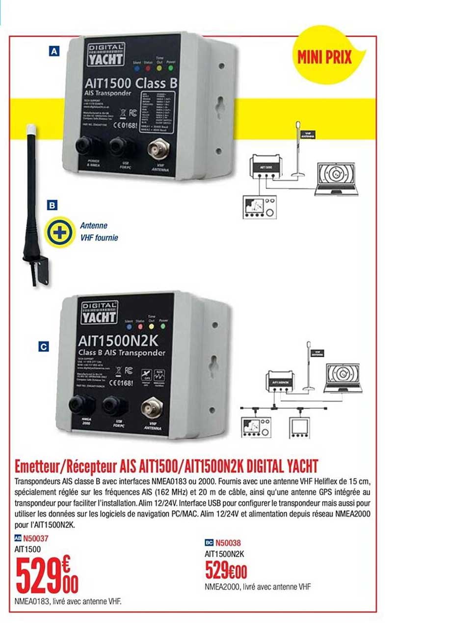 émetteur récepteur ais ait1500 ait1500n2k digital yacht