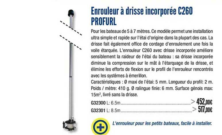 enrouleur à drisse incorporée c260 profurl