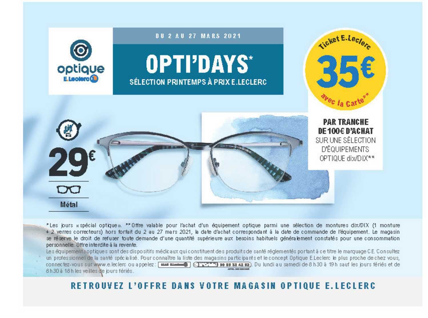 équipements optique opti'days