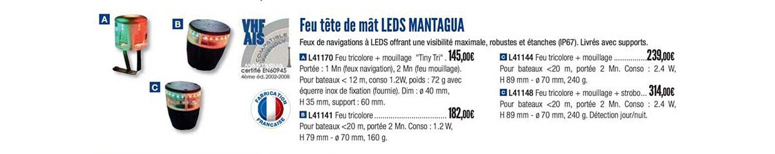 feu tête de mât leds mantagua