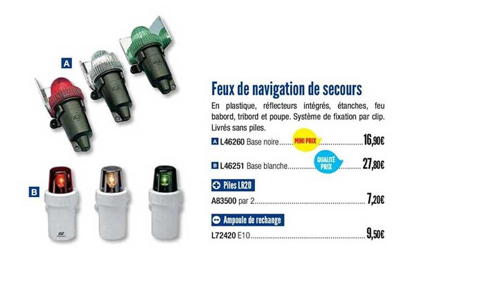 feux de navigation de secours