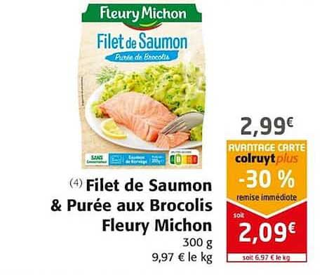 filet de saumon & purée aux brocolis fleury michon