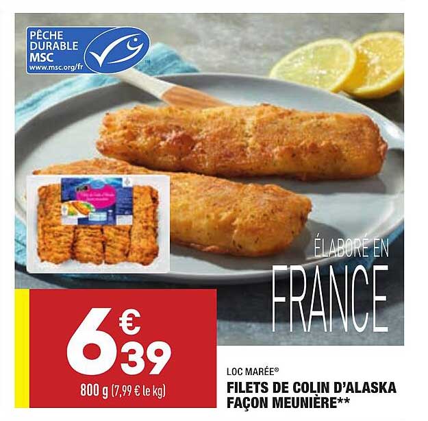 Filets De Colin D'alaska Façon Meunière