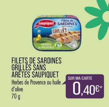 filets de sardines grillés sans arêtes saupiquet