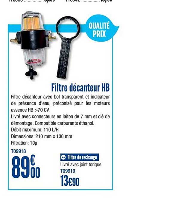 filtre décanteur hb