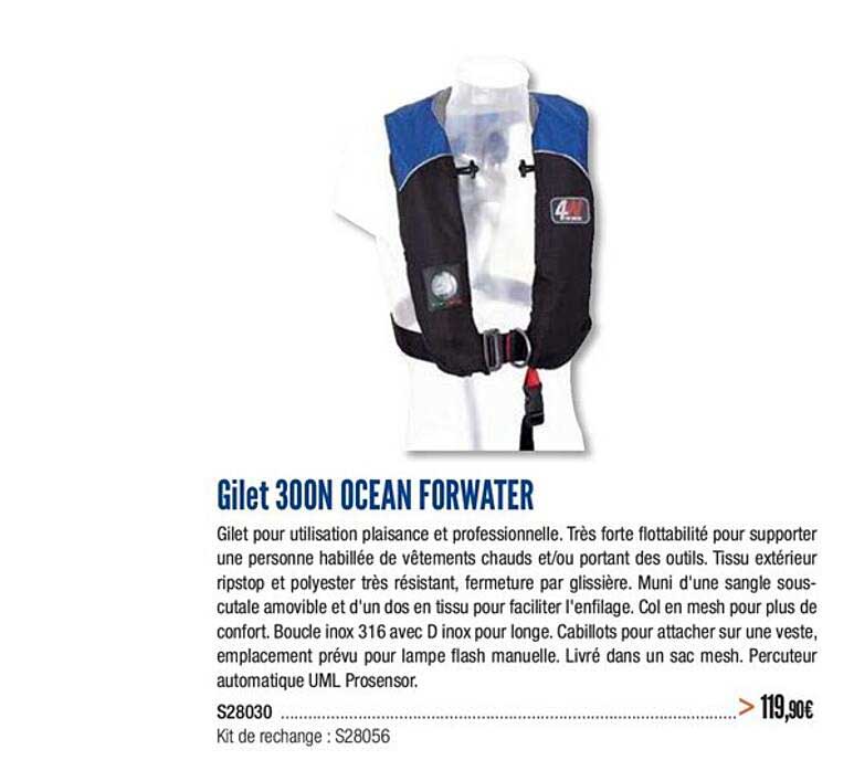 gilet 300n ocean forwater