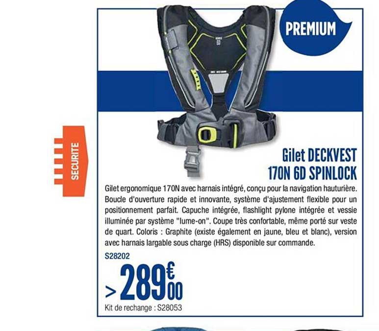 gilet deckvest 170n 6d spinlock