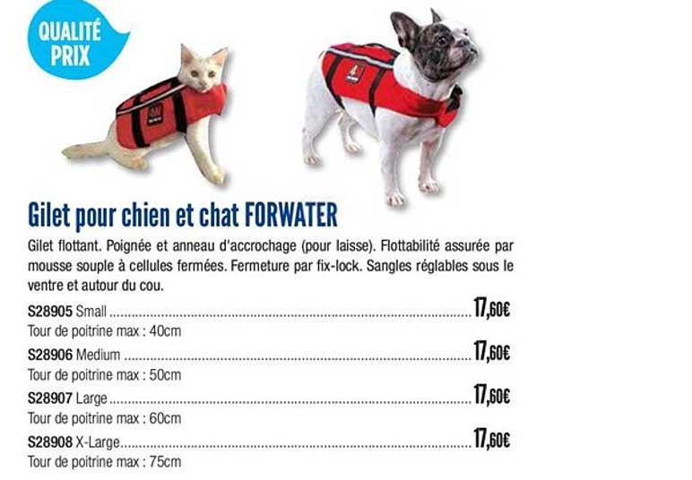 gilet pour chien et chat forwater