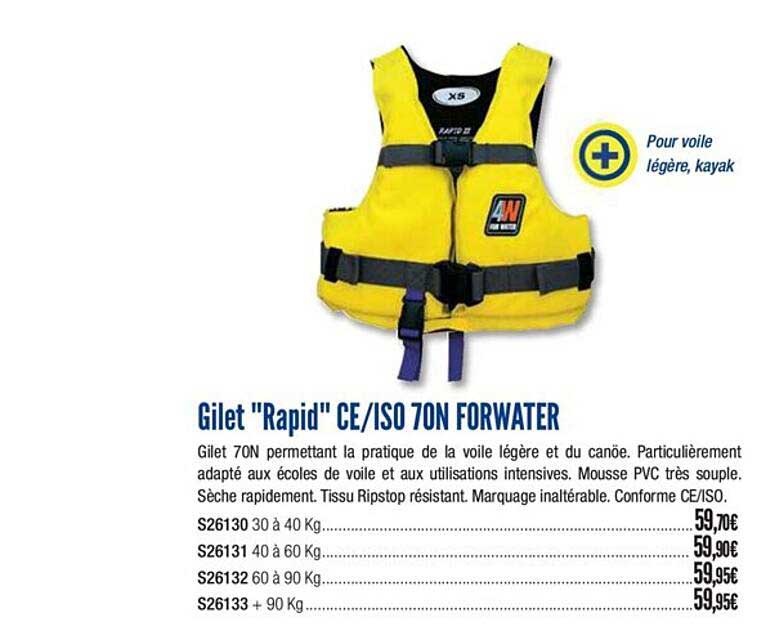 gilet rapid ce iso 70n forwater