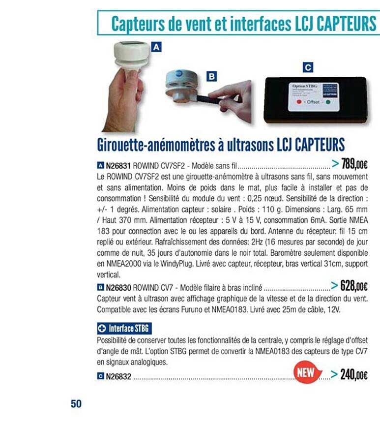 girouette anémomètres à ultrasons lcj capteurs
