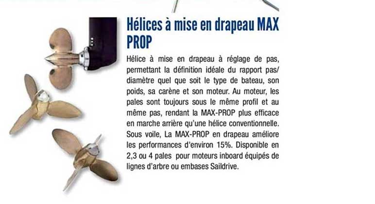 hélices à mise en drapeau max prop