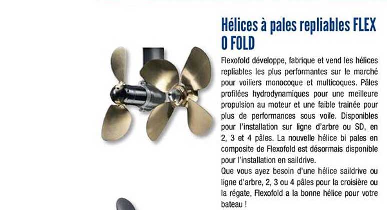 hélices à pales repliables flex o fold