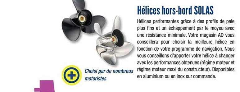 hélices hors bord solas
