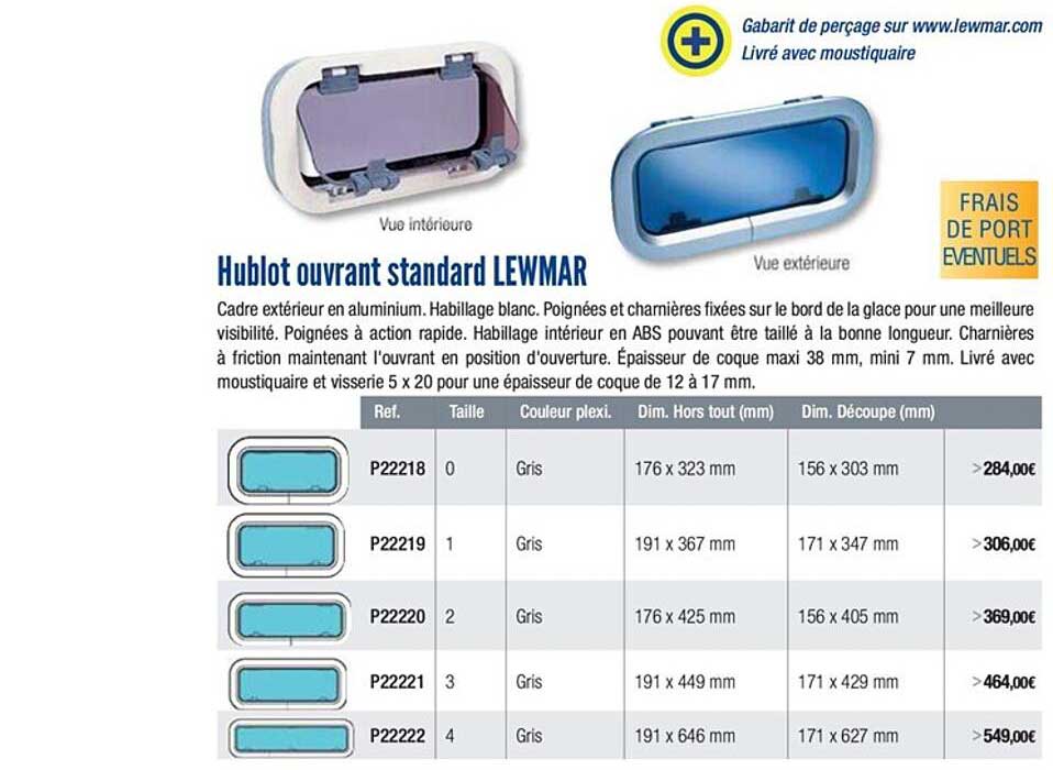 hublot ouvrant standard lewmar