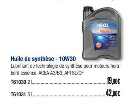 huile de synthèse 10w30