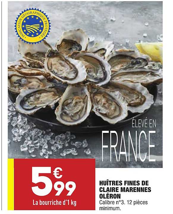 huîtres fines de claire marennes oléron