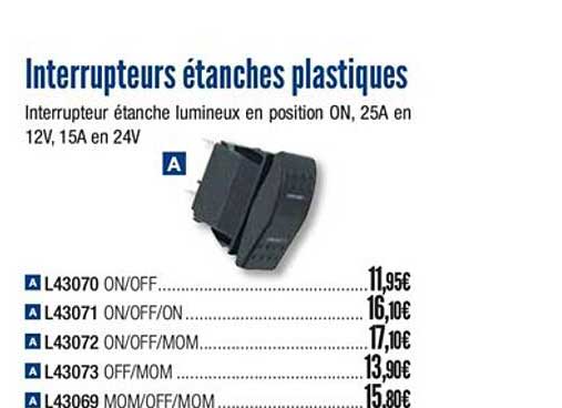 interrupteurs étanches plastiques