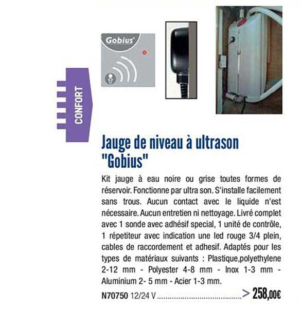 jauge de niveau à ultrason gobius