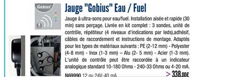 jauge gobius eau fuel