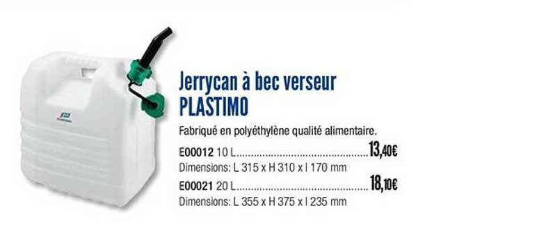 jerrycan à bec verseur plastimo
