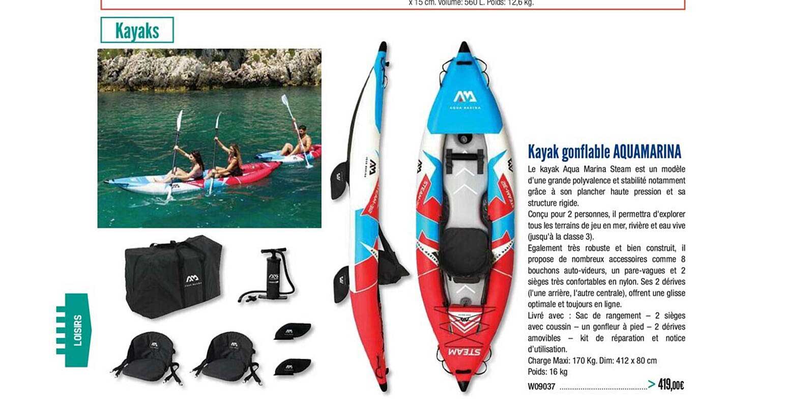 kayak gonflable aquamarina