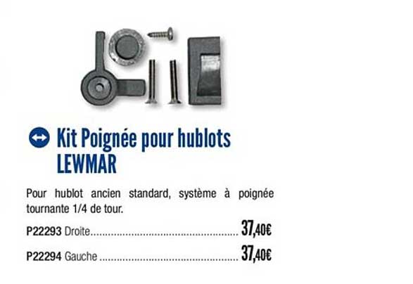 kit poignée pour hublots lewmar