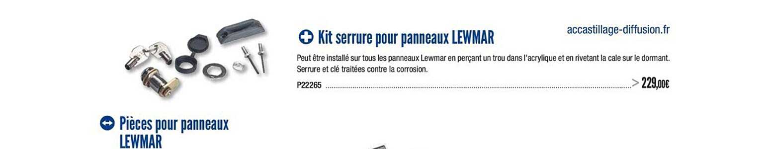 kit serrure pour panneaux lewmar