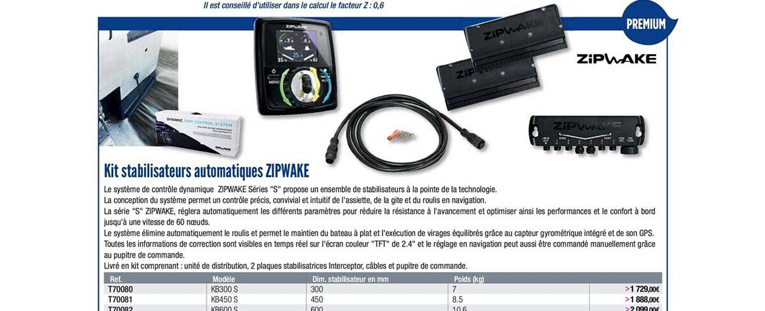 kit stabilisateurs automatiques zipwake