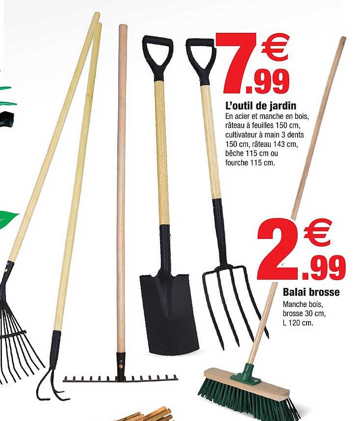 l'outil de jardin, balai brosse