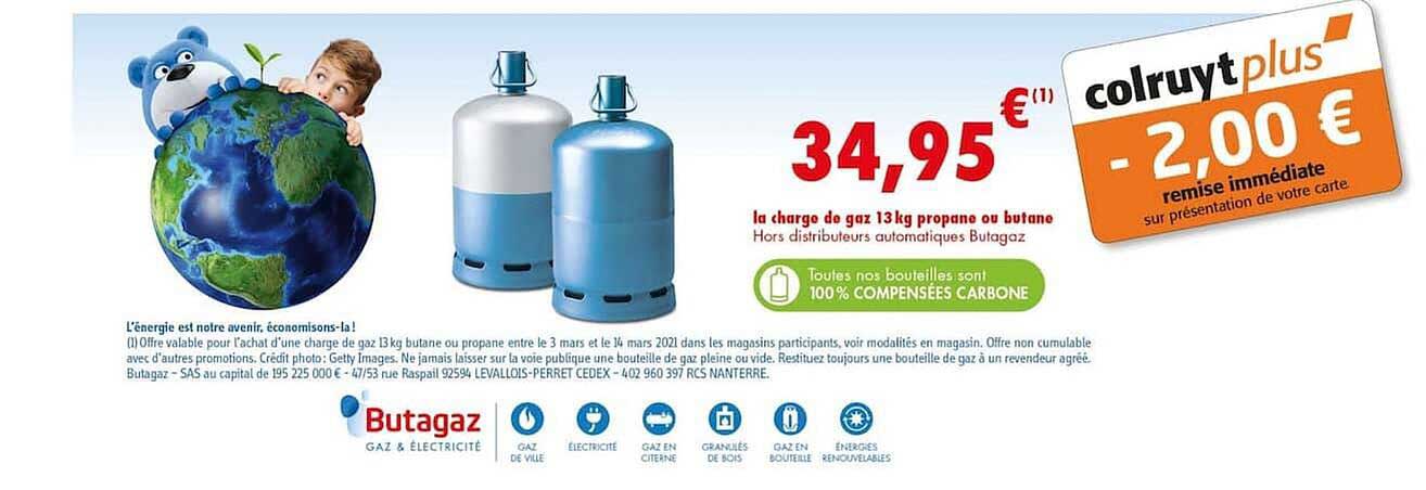 la charge de gaz 13 kg propane ou butane