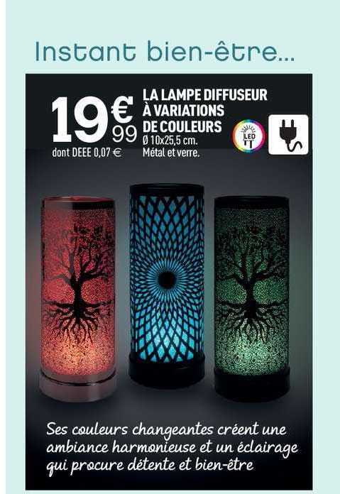 la lampe diffuseur à variations de couleurs