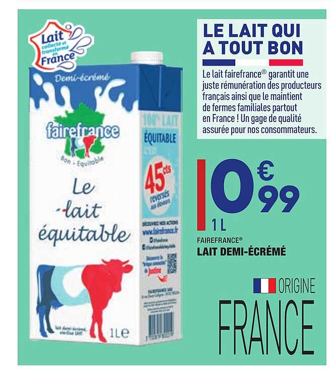 lait demi-écrémé fairefrance