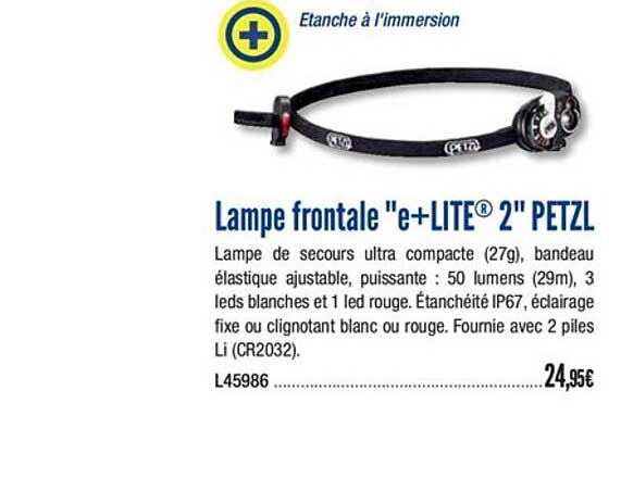 Lampe Frontale "e+lite 2" Petzl