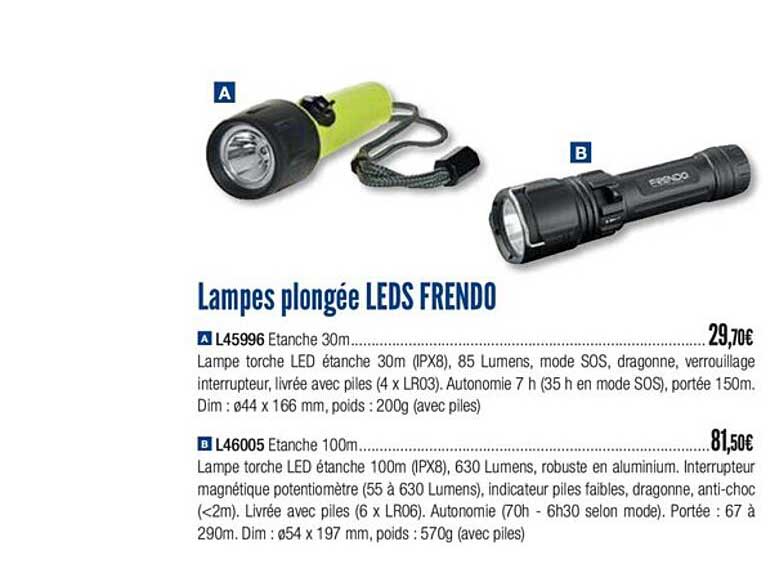 lampes plongée leds frendo