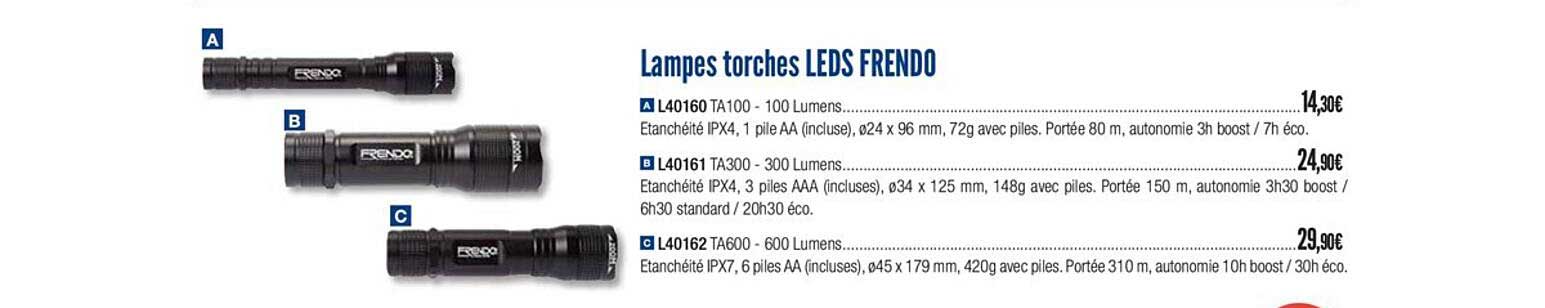 lampes torches leds frendo