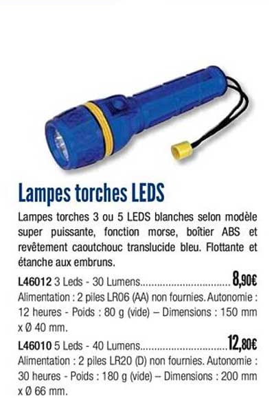 lampes torches leds
