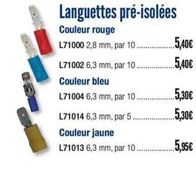 languettes pré isolées