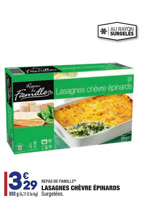 Lasagnes Chèvre épinards Repas De Famille