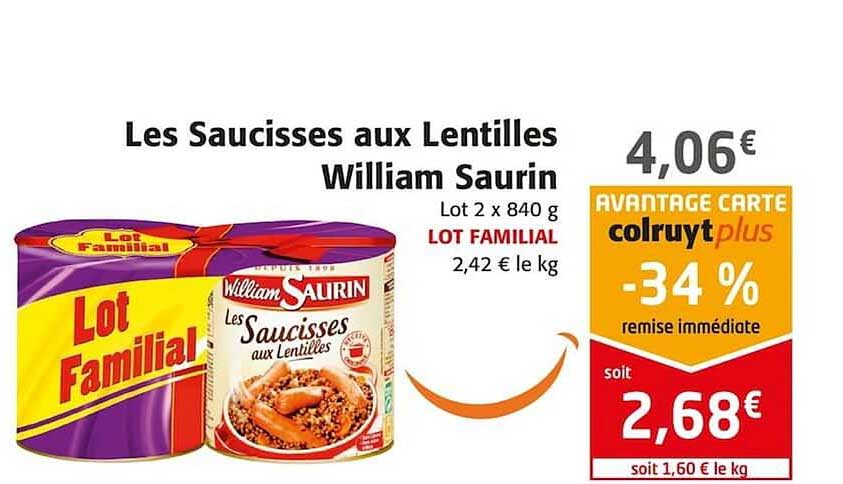 les saucisses aux lentilles william saurin
