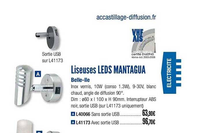 liseuses leds mantagua