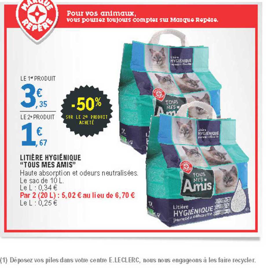 litière hygiénique "tous mes amis"