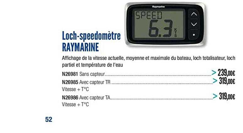 loch speedomètre raymarine