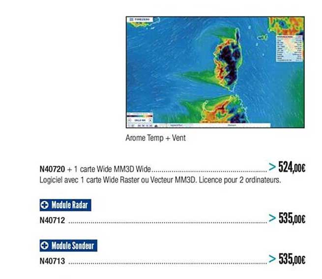 logiciel tz navigator n40720 + 1 carte wide mm3d wide n40712 n40713