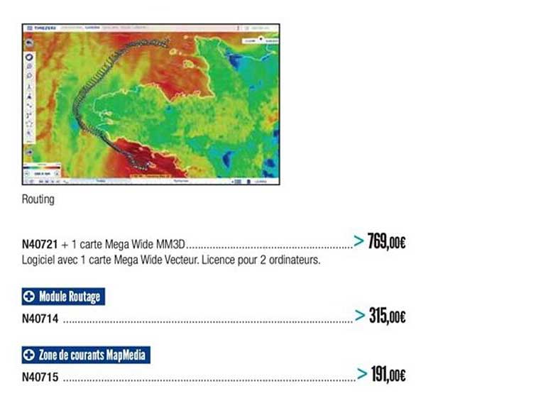 logiciel tz navigator n40721 + 1 carte mega wide mm3d n40714 n40715