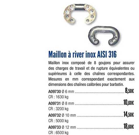 Maillon à River Inox Aisi 316