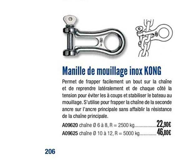 manille de mouillage inox kong