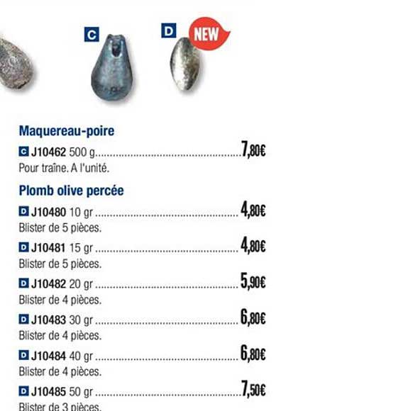 Maquereau Poire Plomb Olive Percée